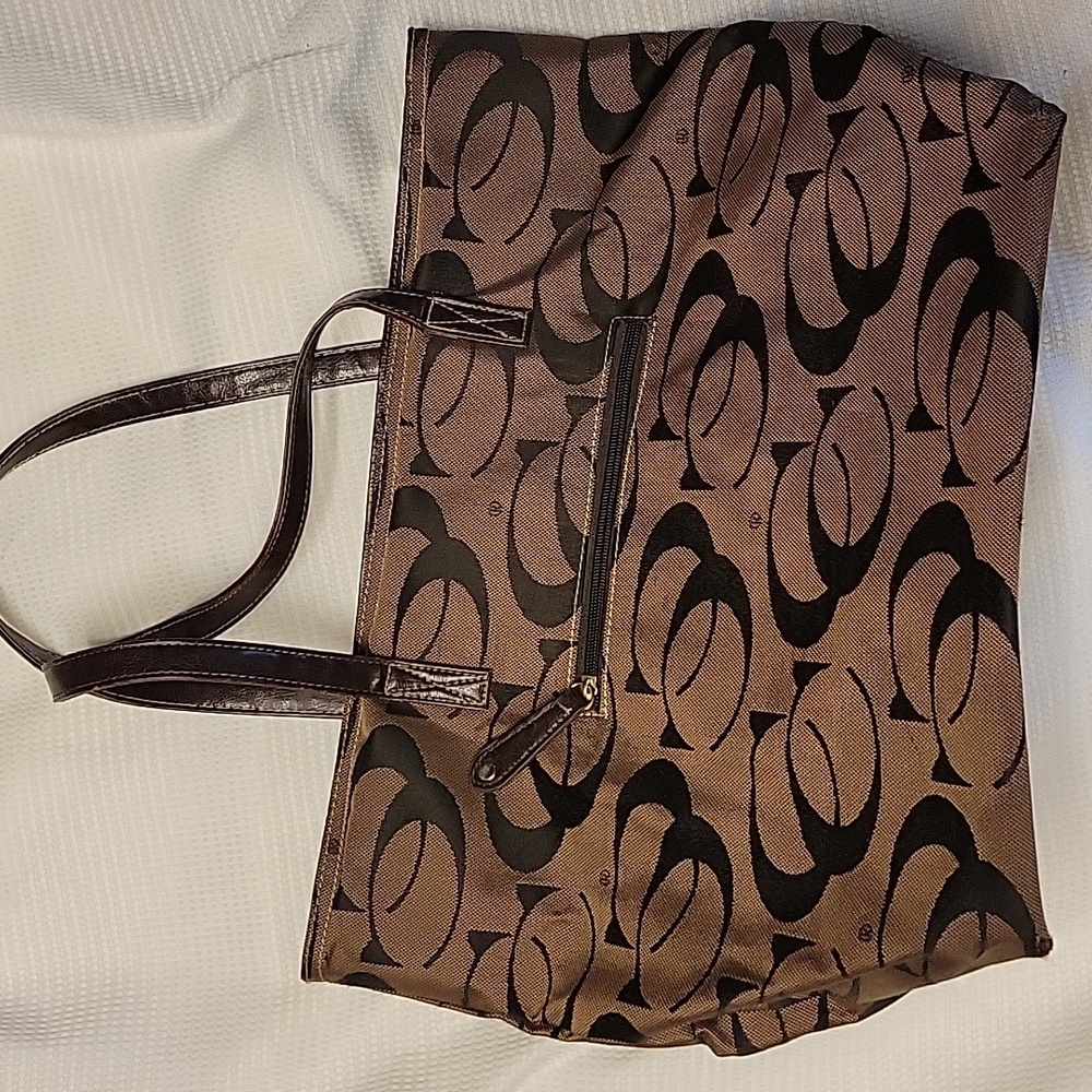 Elegant Brown Patterned Tote Bag